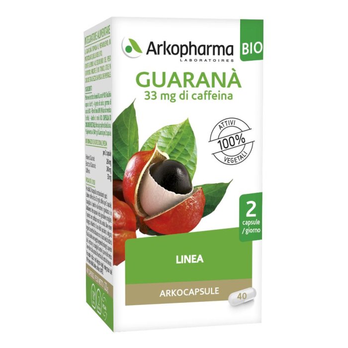 Arkopharma ArkoCapsule - Integratore di Guaranà Bio Metabolismo 40 Capsule