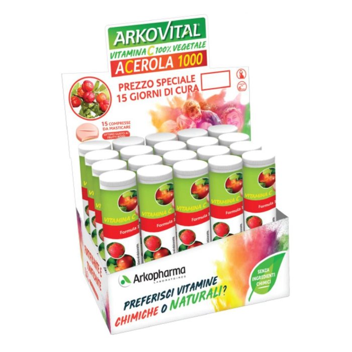 Arkofarm Arkovital Acerola Vitamina C  Energia e Fatica 15 Compresse