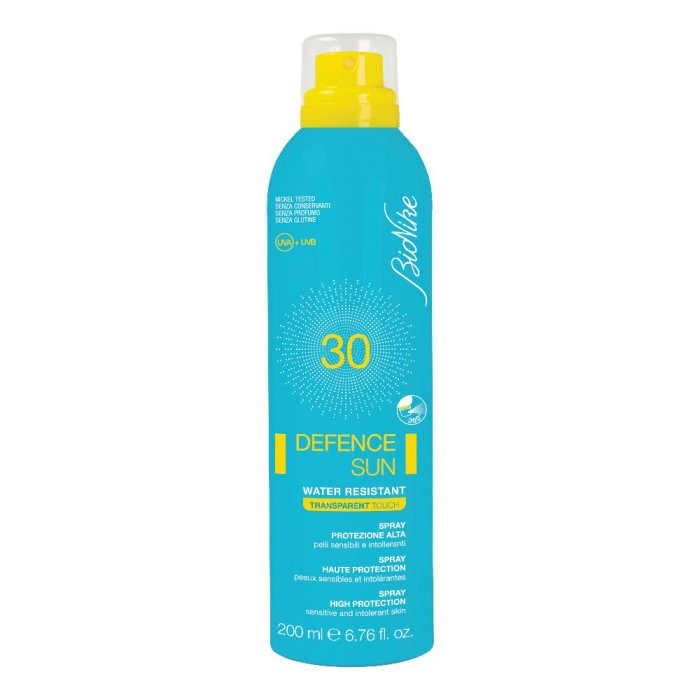 ICIM Bionike Defence Sun SPF30 Transparent Touch Spray Solare Media Protezione Pelli Sensibili 200 ml