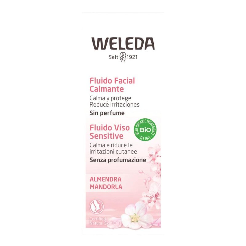 Weleda Fluido Viso alle Mandorle 30 ml – Trattamento Idratante Lenitivo per Pelle Sensibile