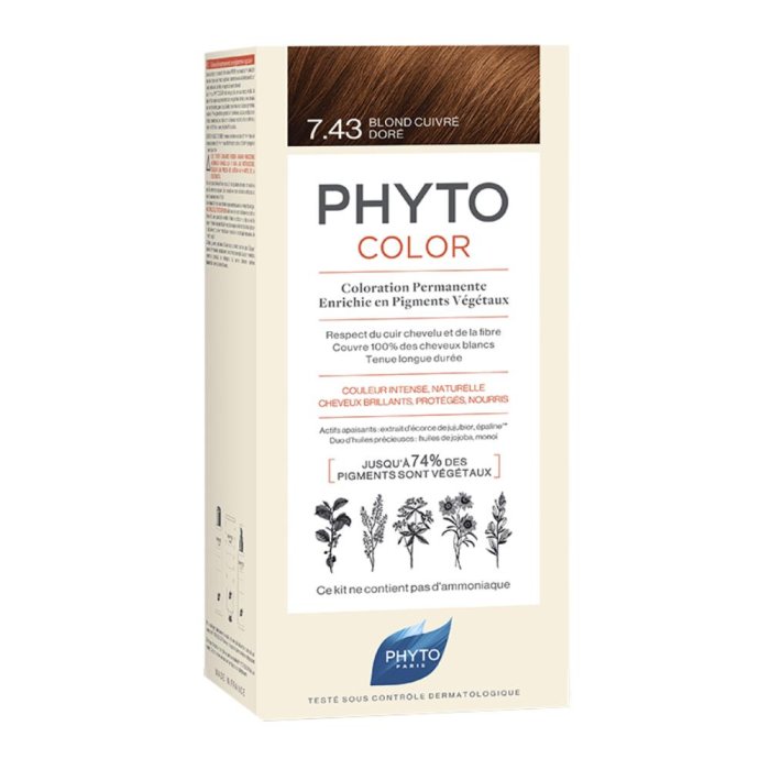 Phyto Capelli Sani e Splendenti Phyto Color Colorazione Permanente Delicata 7.43 Biondo Ramato Dorato