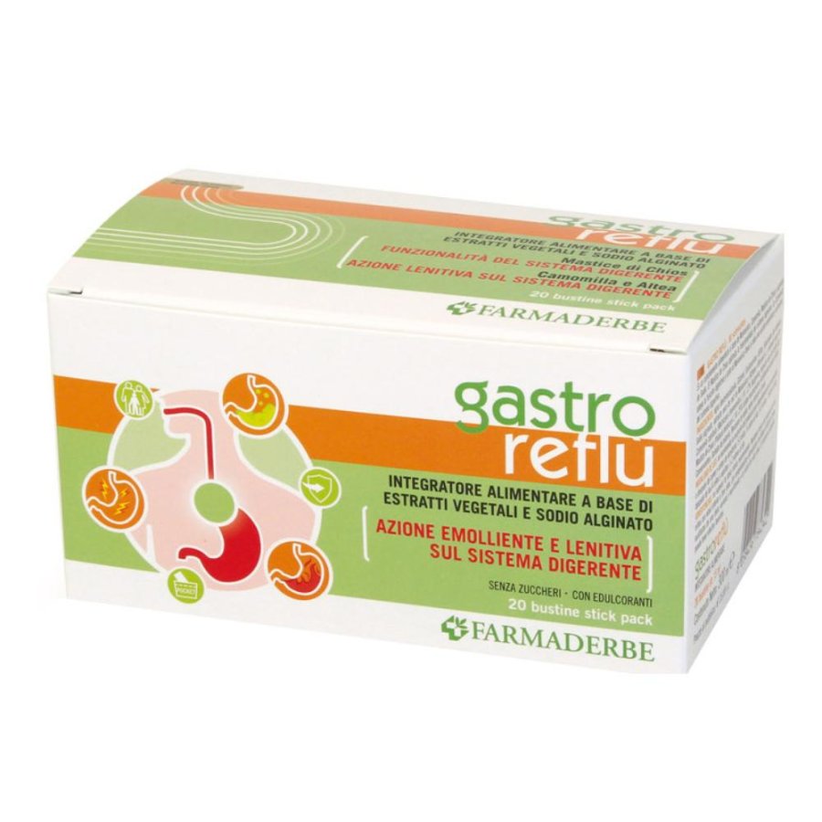 Gastro Reflu 20 stick Farmaderbe - integratore per reflusso gastroesofageo e acidità di stomaco