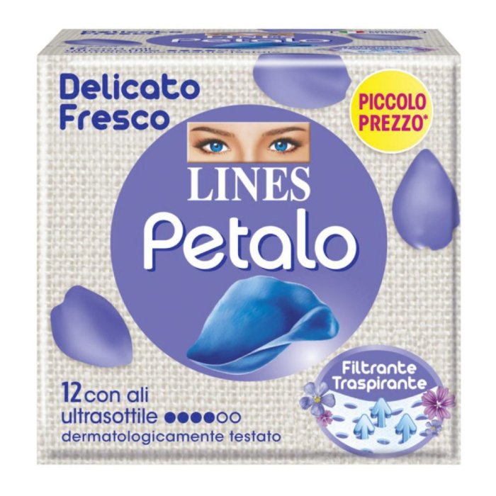 Lines Petalo Blu Assorbenti Igienici con Ali 12 Pezzi