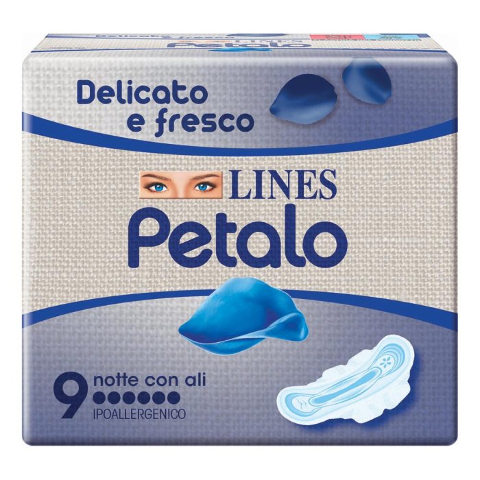 Lines Petalo Blu Notte Assorbenti Igienici con Ali per Flusso Abbondante 9 Pezzi