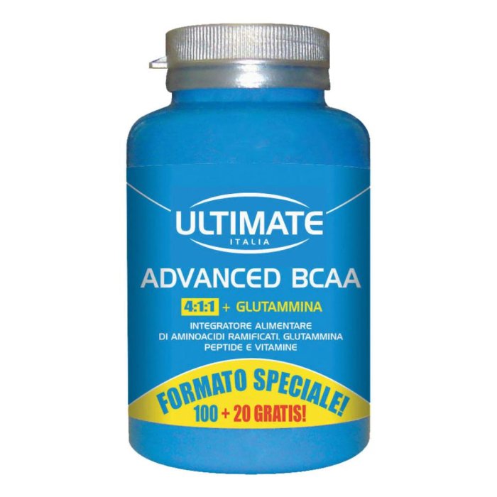 Ultimate Advanced BCAA Integratore di Aminoacidi a Catena Ramificata 120 Compresse per Massa Muscolare e Recupero