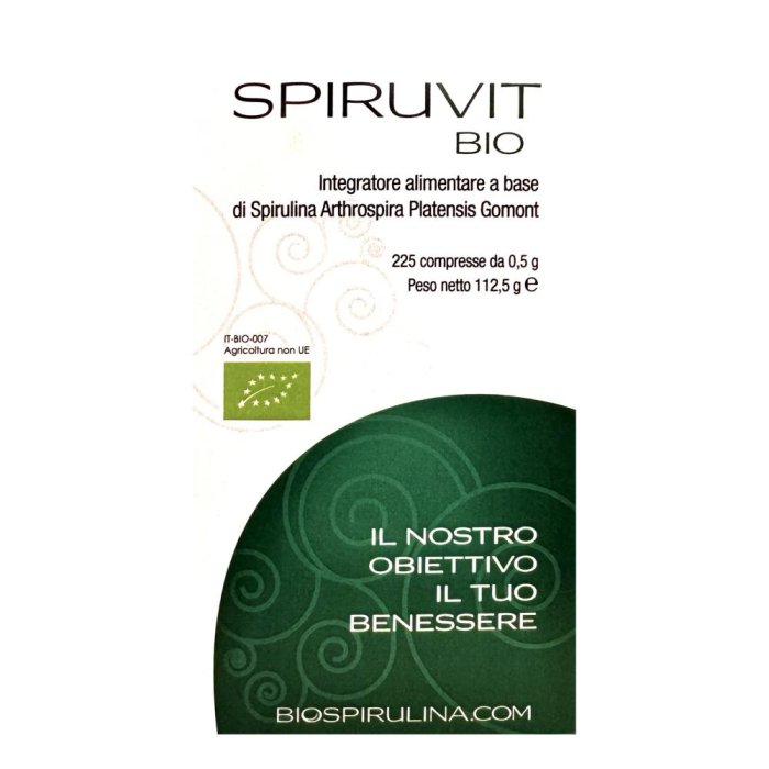 Spiruvit Integratore Alimentare Naturale in Compresse, Confezione da 225 Compresse Tonico Energizzante per Benessere e Vitalità