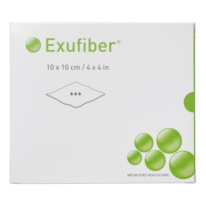 Exufiber 10x10 cm 10 pezzi - medicazione in fibra gelificante per ferite essudanti