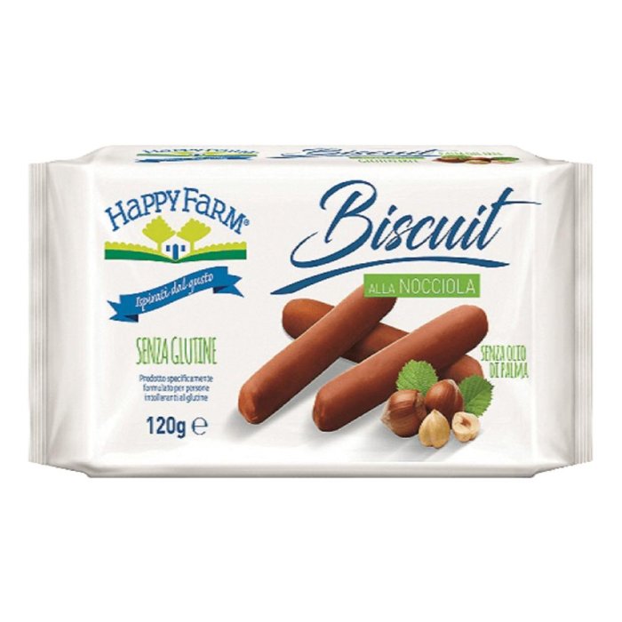 Happy Farm Biscotto Nocciola  120  G biscotti e dolci da forno per colazione e pause golose