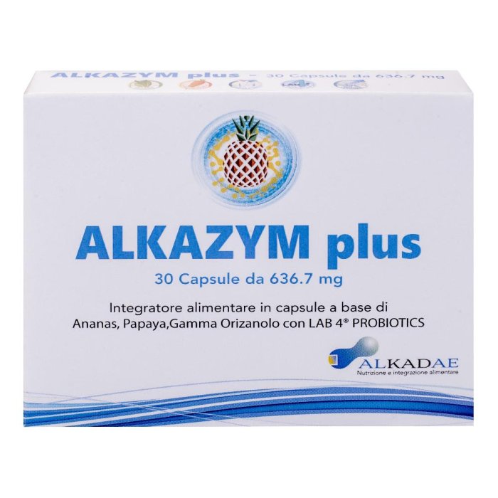 Alkazym Plus 30 capsule - integratore con enzimi digestivi