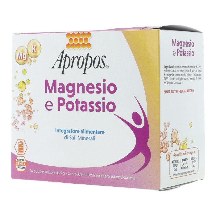 Apropos Vita+ Magnesio Potassio Arancia Integratore Sali Minerali 24 Bustine
