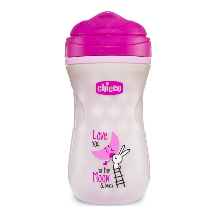 Chicco Tazza Glowing Rosa 14 Mesi Plus Antigoccia per Bambini