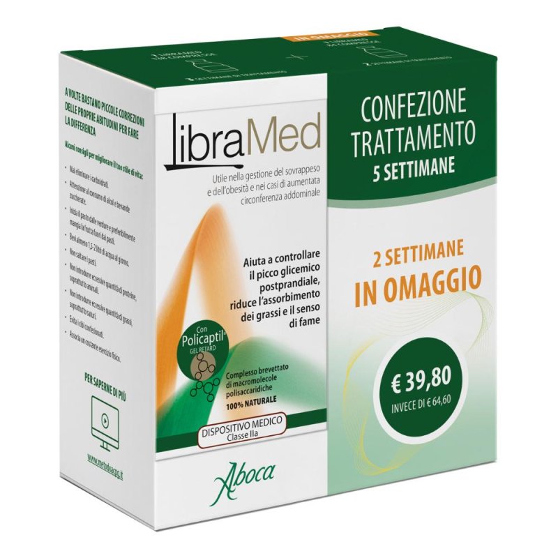 Aboca Libramed Confezione 5 Settimane Dispositivo Medico Controllo del Picco Glicemico Controllo del Peso 222 Compresse