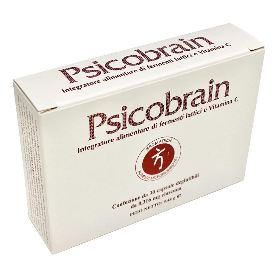 Psicobrain 30 capsule integratore con fermenti lattici, vitamina C e escolzia per benessere mentale e rilassamento Psicobrain 30 capsule integratore con fermenti lattici, vitamina C e escolzia per benessere mentale e rilassamento