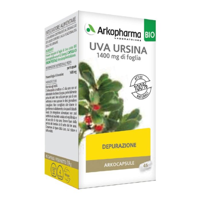 Arkopharma Arkocapsule Integratore Uva Ursina BIO Vie Urinarie 45 Capsule