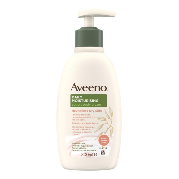Aveeno Lenitivo Idratante Crema Corpo Yogurt Albicocca&miele 300 ml