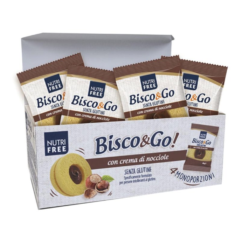  Nutrifree Biscotti Bisco&Go con Crema di Nocciola Senza Glutine 4 Pezzi