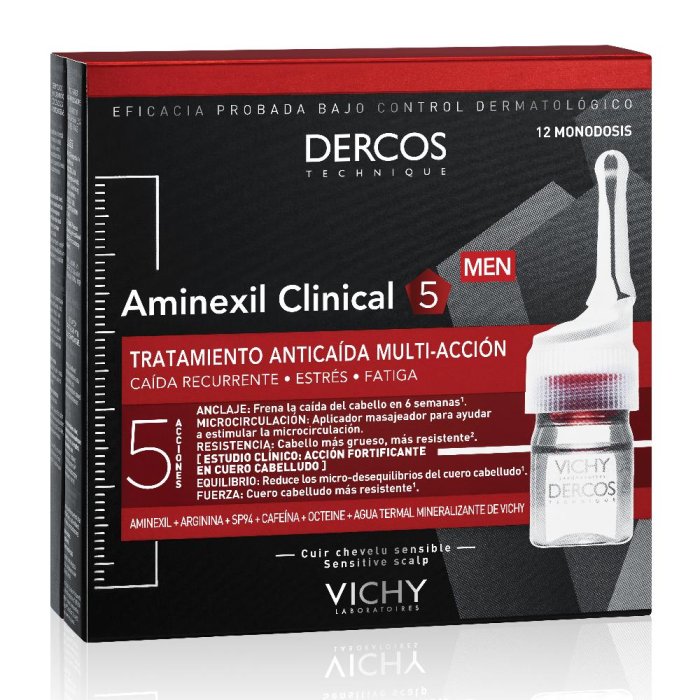 Dercos Innovazione e Bellezza dei Capelli Dercos Aminexil Pro Uomo Trattamento Anticaduta 12 Fiale 6 ml