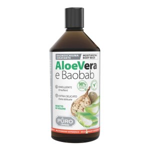 Puro Bagnoschiuma Aloe e Baobab 500 ml – Detergente Corpo Delicato con Aloe Puro e Estratto di Baobab