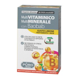 Uragme Puro Multivitaminico E Multiminerale + Baobab 30 Stick Orosolubili
