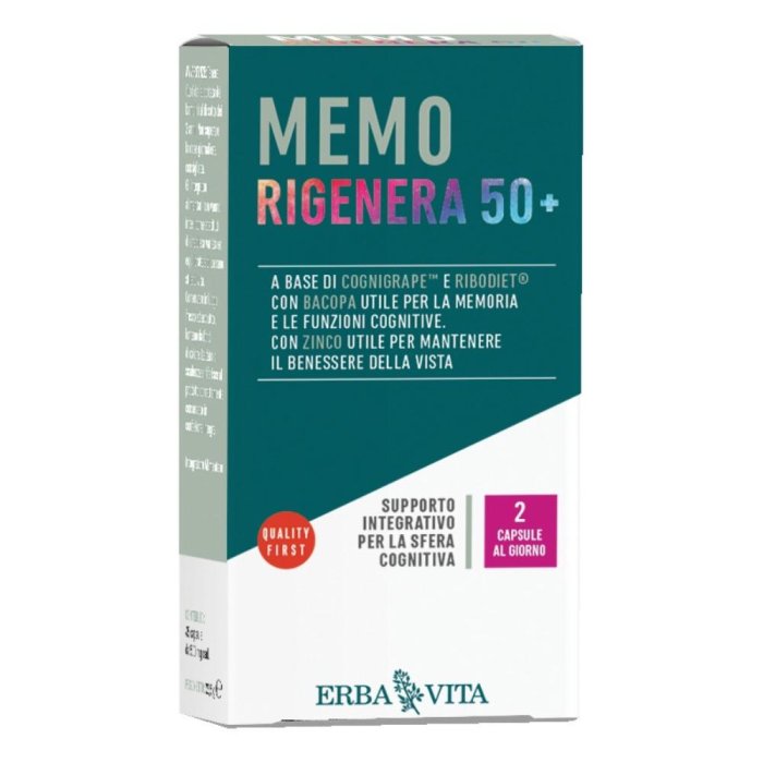 Memo Energy 50 Plus Integratore per Memoria ed Energia per Adulti Over 50 - 45 Capsule