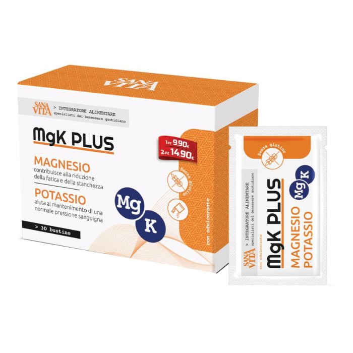 Paladin Pharma Sanavita - Mgk Plus Integratore Magnesio e Potassio 30 Bustine