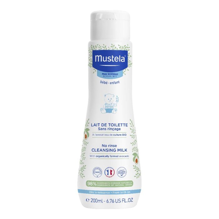Mustela Latte di Toilette Bambini Detergente Emolliente Senza Risciacquo 200 ml