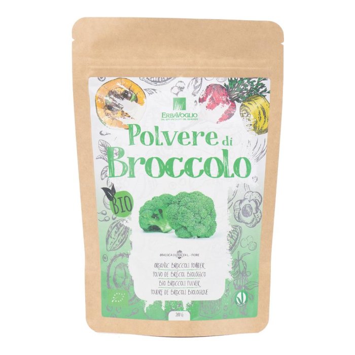 Broccolo polvere bio 200 g - verdura disidratata in polvere ricca di fibre e antiossidanti