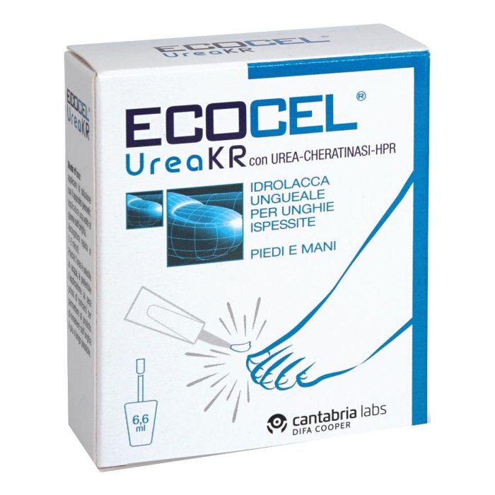 Cantabria Labs Ecocel - Urea KR Idrolacca Ungueale per unghie Ispessite 6,6ml