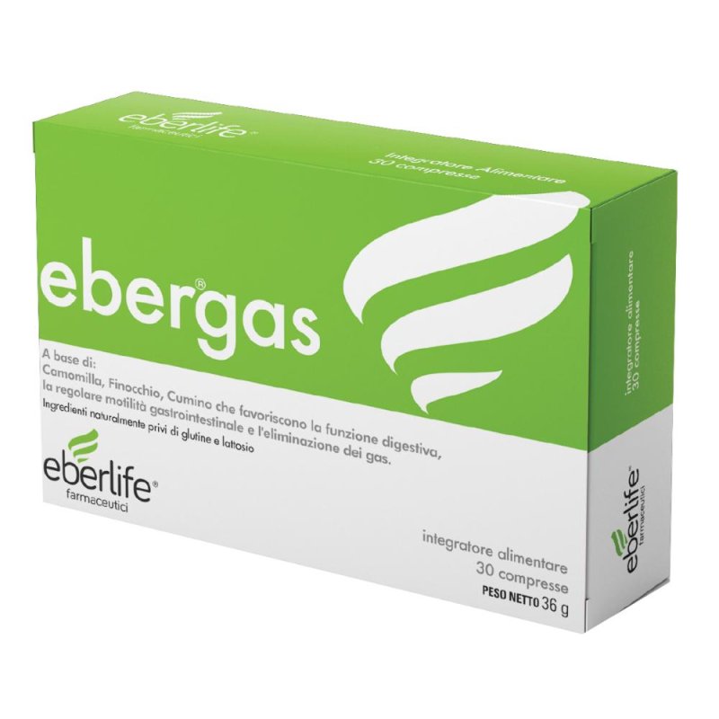 Eberlife Farmaceutici Ebergas 30 Compresse Eberlife Farmaceutici Ebergas 30 Compresse