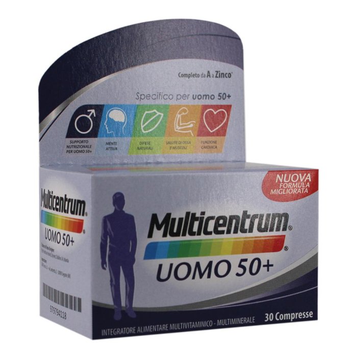 Multicentrum Uomo 50+ 30 compresse - multivitaminico specifico per uomo over 50