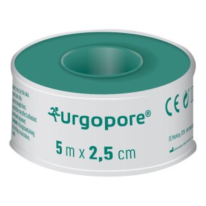 Urgo Urgopore rocchetto 5 m x 2,5 cm - nastro adesivo in carta ipoallergenico