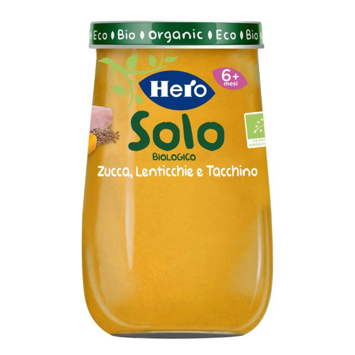 Fater Hero Solo Omogeneizzato Zucchine Lenticchie Tacchino 100% Bio 190g