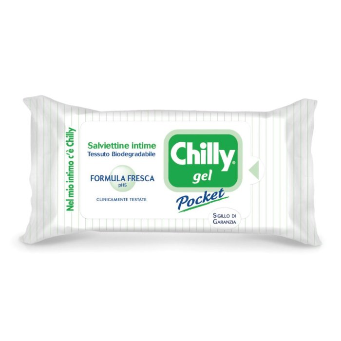 Chilly Salviettine Pocket Gel Fresco Formula Fresca pH5 12 Salviette