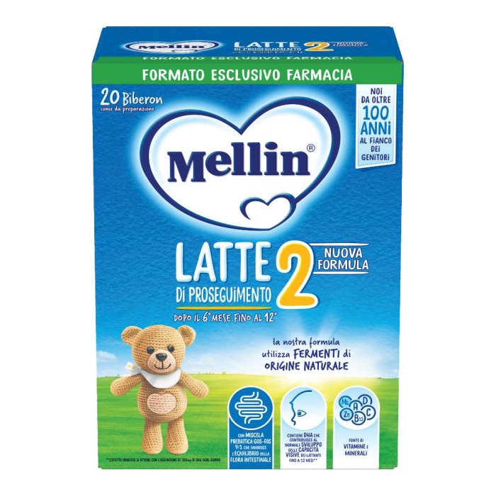 Mellin 2 Latte di Proseguimento Latte in Polvere dal 6 ° al 12 ° Mese Compiuto 700g