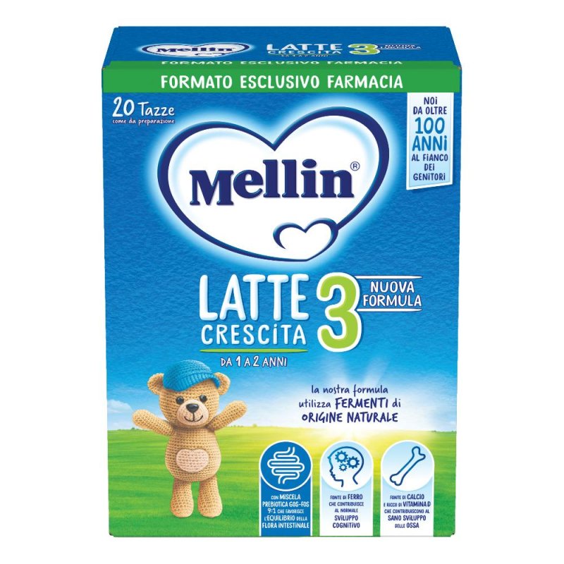 Mellin 3 Latte di Crescita Latte in Polvere dal 12 ° al 24 ° Mese Compiuto 700g