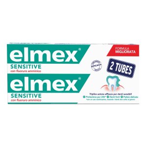 Elmex Dentifricio Sensitive Bitubo 2x75 ml Colgate Palmolive Linea Dentale