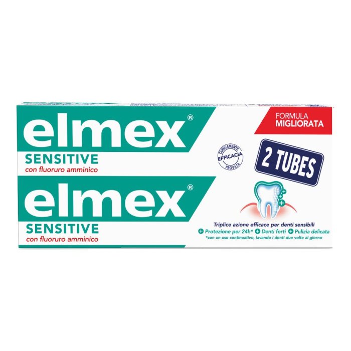 Elmex Dentifricio Sensitive Bitubo 2x75 ml Colgate Palmolive Linea Dentale