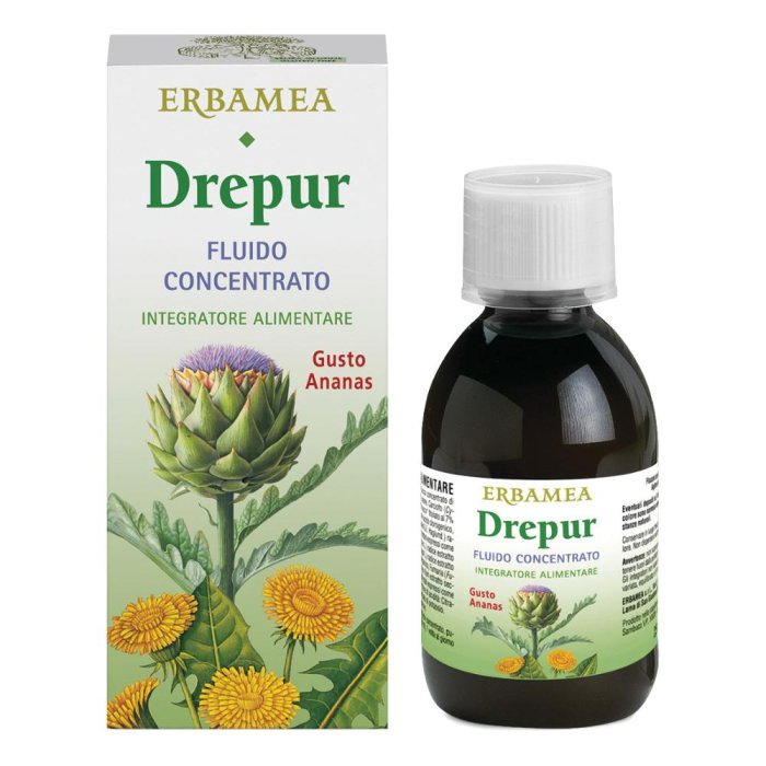 Erbamea Drepur Fluido Integratore Depurativo Gusto Ananas 250 ml