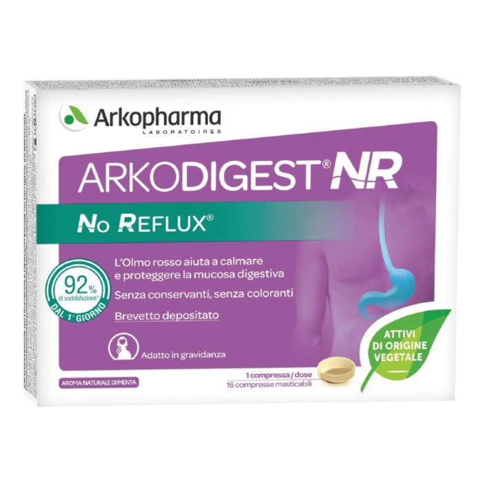 Arkodigest Noreflux 16 Compresse Masticabili Dispositivo Medico per Reflusso Gastroesofageo e Bruciore di Stomaco