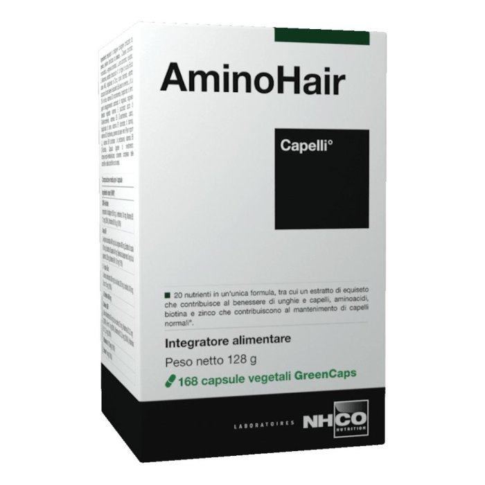 NHCO AminoHair Integratore per Capelli in Capsule, Trattamento Rinforzante Anti Caduta Uomo Donna, Confezione da 168 Capsule