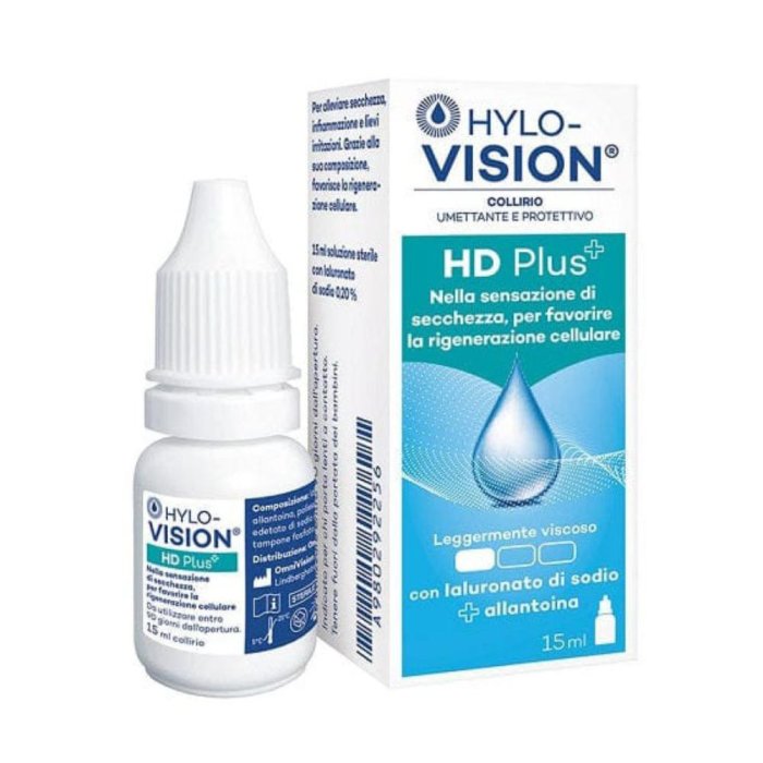 Hylovision HD Plus Collirio Lubrificante per Occhi Secchi e Irritati 15 ml con Acido Ialuronico