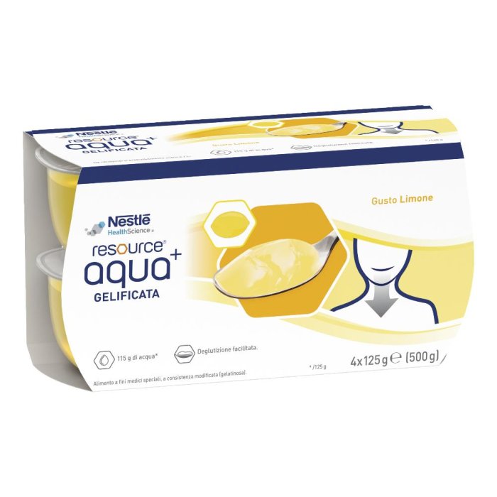 Nestle Resource - Aqua+ Gelificata Gusto Limone 4 x 125g