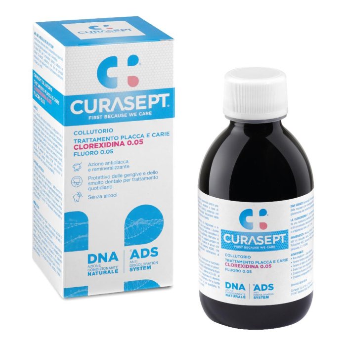 Curasept ADS-DNA Collutorio 0,05 Clorexedina Trattamento Placca e Carie 200ml