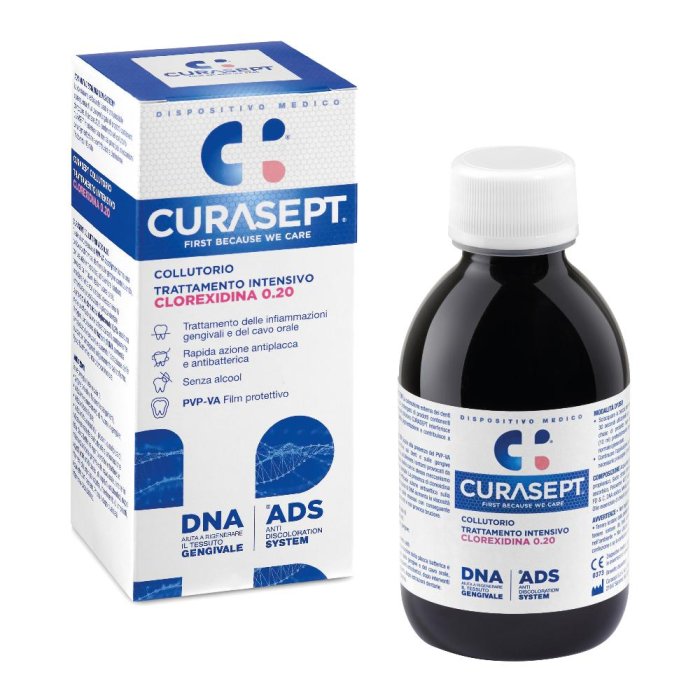 Curasept colluttorio con clorexidina 0,20 per gengive infiammate da 200 Ml