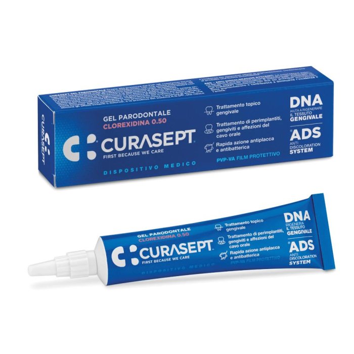 Curasept Gel Parodontale 0,5% Clorexidina ADS Anti Discoloration System 30 ml Trattamento Gengive e Tasche Parodontali