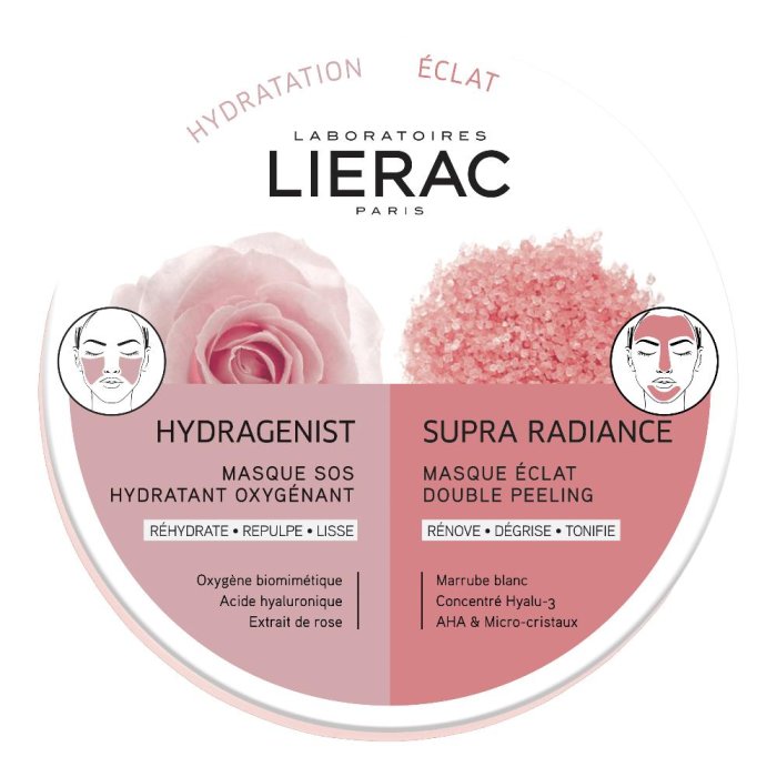 Lierak Trattamenti Antietà Rassodanti Hydragenist Idratante + Supra Radiace Illuminante 2 Mono Maschere da 6 ml