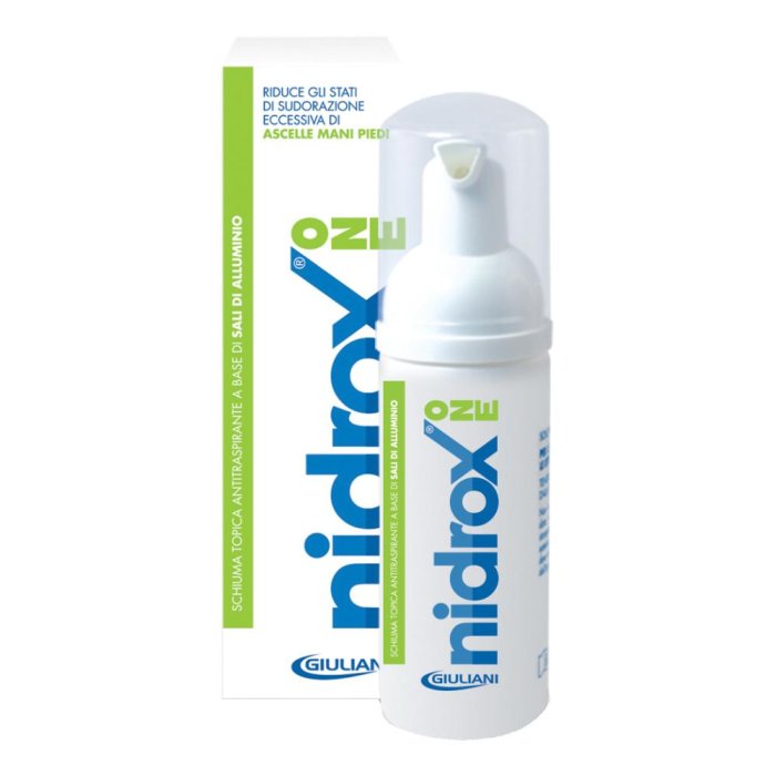 Nidrox One Schiuma anti traspirante contro sudore eccessivo mani, piedi, ascelle 50 ml