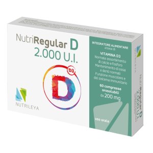 Nutriregular D 2000 Unità Internazionali Vitamina D3 Integratore Alimentare Vegetale 60 Compresse