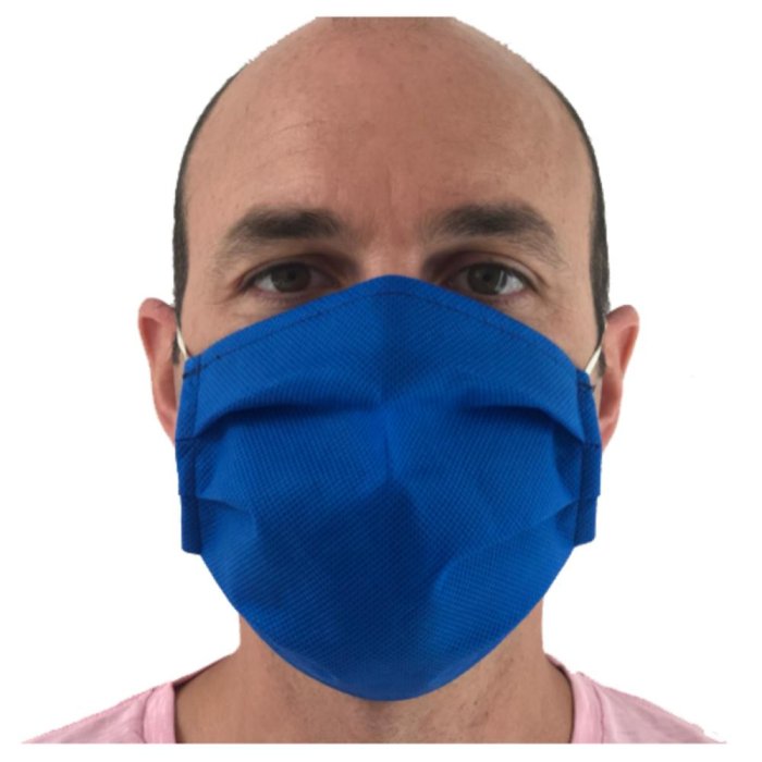 Mascherina Chirurgica Protettiva per Virus MA04 TNT Doppio Strato Blu