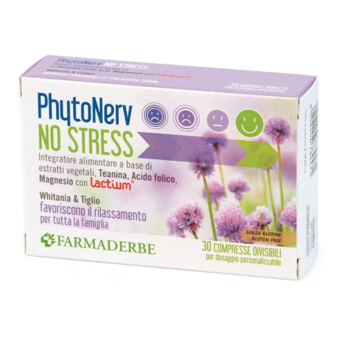 Farmaderbe PhytoNerv - No Stress Integratore Alimentare 30 Compresse